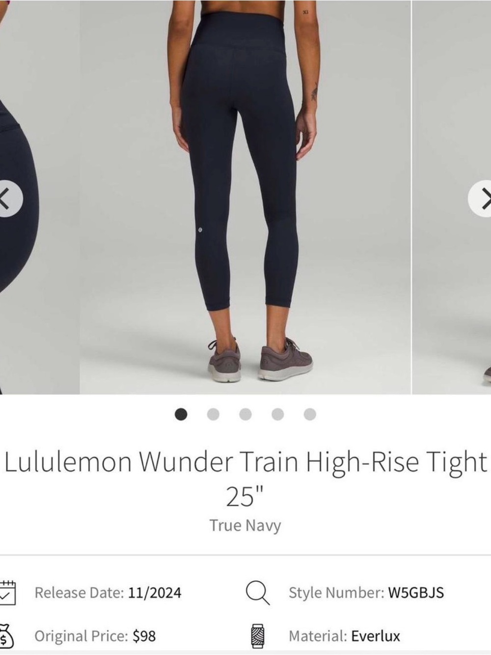 lululemon athletica Wunder Train High-Rise Tight 25" in True Navy